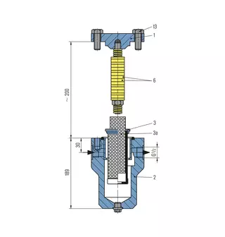 Technische Zeichnung von MAF203 Magnetfilter
