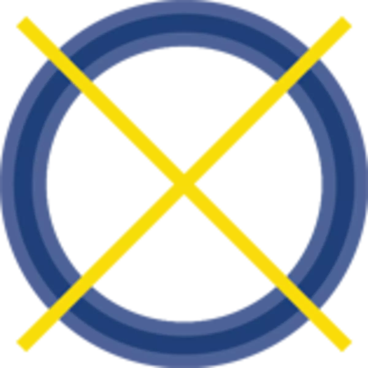 Symbol of a crossed-out seal indicating an unsuitable or excluded solution.